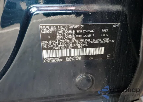 2017 Toyota Rav4 Le из США, поврежденный, VIN JTMZFREVXHJ133207